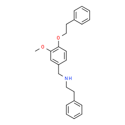ChemSpider 2D Image | N-[3-Methoxy-4-(2-phenylethoxy)benzyl]-2-phenylethanamine | C24H27NO2