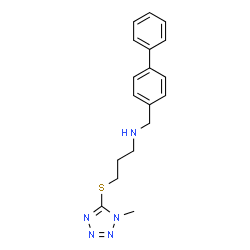 ChemSpider 2D Image | N-(4-Biphenylylmethyl)-3-[(1-methyl-1H-tetrazol-5-yl)sulfanyl]-1-propanamine | C18H21N5S