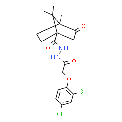 ChemSpider 2D Image | N'-[(2,4-Dichlorophenoxy)acetyl]-4,7,7-trimethyl-3-oxobicyclo[2.2.1]heptane-1-carbohydrazide | C19H22Cl2N2O4