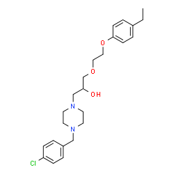 ChemSpider 2D Image | 1-[4-(4-Chlorobenzyl)-1-piperazinyl]-3-[2-(4-ethylphenoxy)ethoxy]-2-propanol | C24H33ClN2O3