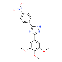 ChemSpider 2D Image | 3-(4-Nitrophenyl)-5-(3,4,5-trimethoxyphenyl)-1H-1,2,4-triazole | C17H16N4O5