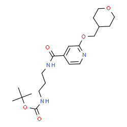ChemSpider 2D Image | 2-Methyl-2-propanyl (3-{[2-(tetrahydro-2H-pyran-4-ylmethoxy)isonicotinoyl]amino}propyl)carbamate | C20H31N3O5