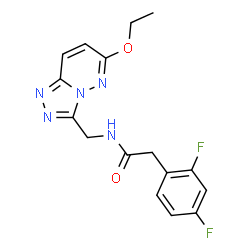 ChemSpider 2D Image | 2-(2,4-Difluorophenyl)-N-[(6-ethoxy[1,2,4]triazolo[4,3-b]pyridazin-3-yl)methyl]acetamide | C16H15F2N5O2