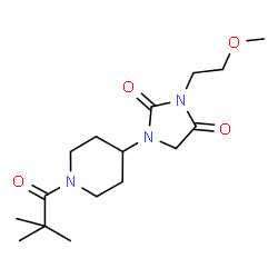 ChemSpider 2D Image | 1-[1-(2,2-Dimethylpropanoyl)-4-piperidinyl]-3-(2-methoxyethyl)-2,4-imidazolidinedione | C16H27N3O4