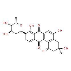 ChemSpider 2D Image | (1R)-1,5-Anhydro-2,6-dideoxy-1-[(3R)-3,5,8-trihydroxy-3-methyl-1,7,12-trioxo-1,2,3,4,7,12-hexahydro-9-tetraphenyl]-D-arabino-hexitol | C25H24O9