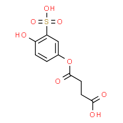 ChemSpider 2D Image | 4-(4-Hydroxy-3-sulfophenoxy)-4-oxobutanoic acid | C10H10O8S
