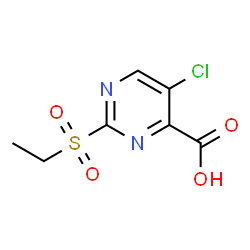 ChemSpider 2D Image | 5-Chloro-2-(ethylsulfonyl)-4-pyrimidinecarboxylic acid | C7H7ClN2O4S