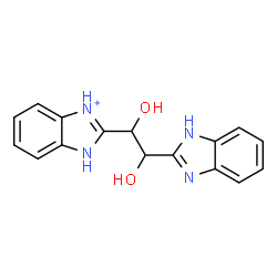 ChemSpider 2D Image | 2-[2-(1H-Benzimidazol-2-yl)-1,2-dihydroxyethyl]-1H-3,1-benzimidazol-3-ium | C16H15N4O2