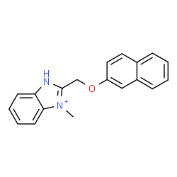 ChemSpider 2D Image | 3-Methyl-2-[(2-naphthyloxy)methyl]-1H-3,1-benzimidazol-3-ium | C19H17N2O