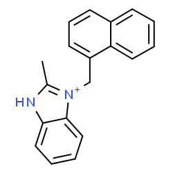 ChemSpider 2D Image | 2-Methyl-3-(1-naphthylmethyl)-1H-benzimidazol-3-ium | C19H17N2