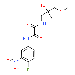 ChemSpider 2D Image | N-(4-Fluoro-3-nitrophenyl)-N'-(2-hydroxy-3-methoxy-2-methylpropyl)ethanediamide | C13H16FN3O6