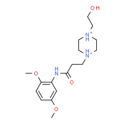 ChemSpider 2D Image | 1-{3-[(2,5-Dimethoxyphenyl)amino]-3-oxopropyl}-4-(2-hydroxyethyl)piperazinediium | C17H29N3O4
