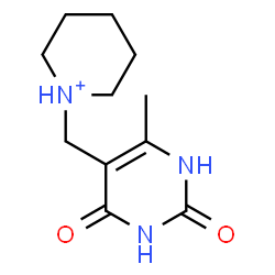 ChemSpider 2D Image | 1-[(6-Methyl-2,4-dioxo-1,2,3,4-tetrahydro-5-pyrimidinyl)methyl]piperidinium | C11H18N3O2