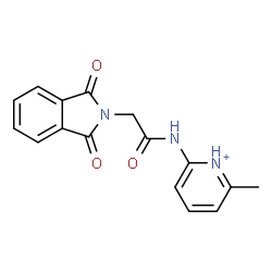 ChemSpider 2D Image | 2-{[(1,3-Dioxo-1,3-dihydro-2H-isoindol-2-yl)acetyl]amino}-6-methylpyridinium | C16H14N3O3