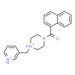 ChemSpider 2D Image | 4-(1-Naphthoyl)-1-(3-pyridiniumylmethyl)piperazin-1-ium | C21H23N3O
