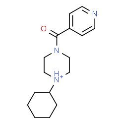 ChemSpider 2D Image | 1-Cyclohexyl-4-isonicotinoylpiperazin-1-ium | C16H24N3O