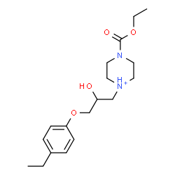 ChemSpider 2D Image | 4-(Ethoxycarbonyl)-1-[3-(4-ethylphenoxy)-2-hydroxypropyl]piperazin-1-ium | C18H29N2O4