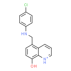 ChemSpider 2D Image | 5-{[(4-Chlorophenyl)amino]methyl}-8-hydroxyquinolinium | C16H14ClN2O