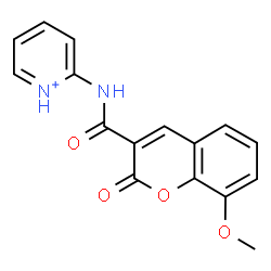 ChemSpider 2D Image | 2-{[(8-Methoxy-2-oxo-2H-chromen-3-yl)carbonyl]amino}pyridinium | C16H13N2O4