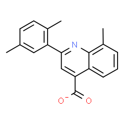 ChemSpider 2D Image | 2-(2,5-Dimethylphenyl)-8-methyl-4-quinolinecarboxylate | C19H16NO2