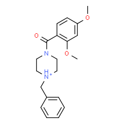 ChemSpider 2D Image | 1-Benzyl-4-(2,4-dimethoxybenzoyl)piperazin-1-ium | C20H25N2O3
