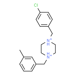 ChemSpider 2D Image | 1-(4-Chlorobenzyl)-4-(3-methylbenzyl)piperazinediium | C19H25ClN2