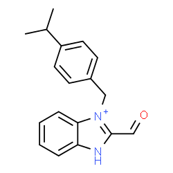 ChemSpider 2D Image | 2-Formyl-3-(4-isopropylbenzyl)-1H-benzimidazol-3-ium | C18H19N2O