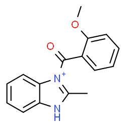 ChemSpider 2D Image | 3-(2-Methoxybenzoyl)-2-methyl-1H-benzimidazol-3-ium | C16H15N2O2