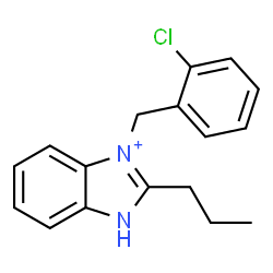 ChemSpider 2D Image | 3-(2-Chlorobenzyl)-2-propyl-1H-3,1-benzimidazol-3-ium | C17H18ClN2