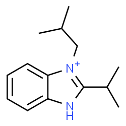 ChemSpider 2D Image | 3-Isobutyl-2-isopropyl-1H-3,1-benzimidazol-3-ium | C14H21N2