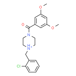 ChemSpider 2D Image | 1-(2-Chlorobenzyl)-4-(3,5-dimethoxybenzoyl)piperazin-1-ium | C20H24ClN2O3