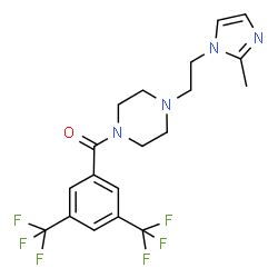 ChemSpider 2D Image | [3,5-Bis(trifluoromethyl)phenyl]{4-[2-(2-methyl-1H-imidazol-1-yl)ethyl]-1-piperazinyl}methanone | C19H20F6N4O