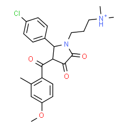 ChemSpider 2D Image | 3-[2-(4-Chlorophenyl)-3-(4-methoxy-2-methylbenzoyl)-4,5-dioxo-1-pyrrolidinyl]-N,N-dimethyl-1-propanaminium | C24H28ClN2O4