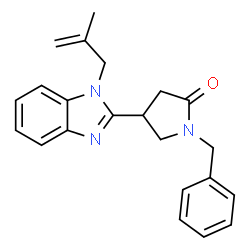 ChemSpider 2D Image | 1-Benzyl-4-[1-(2-methyl-2-propen-1-yl)-1H-benzimidazol-2-yl]-2-pyrrolidinone | C22H23N3O