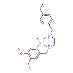 ChemSpider 2D Image | 1-(4-Ethylbenzyl)-4-(2,4,5-trimethoxybenzyl)piperazinediium | C23H34N2O3