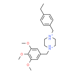 ChemSpider 2D Image | 1-(4-Ethylbenzyl)-4-(3,4,5-trimethoxybenzyl)piperazinediium | C23H34N2O3