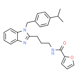 ChemSpider 2D Image | N-{3-[1-(4-Isopropylbenzyl)-1H-benzimidazol-2-yl]propyl}-2-furamide | C25H27N3O2