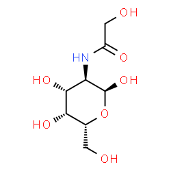 ChemSpider 2D Image | 2-Deoxy-2-(glycoloylamino)-alpha-D-galactopyranose | C8H15NO7