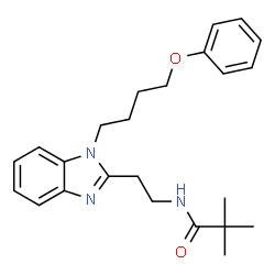 ChemSpider 2D Image | 2,2-Dimethyl-N-{2-[1-(4-phenoxybutyl)-1H-benzimidazol-2-yl]ethyl}propanamide | C24H31N3O2