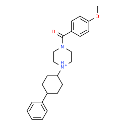 ChemSpider 2D Image | 4-(4-Methoxybenzoyl)-1-(4-phenylcyclohexyl)piperazin-1-ium | C24H31N2O2