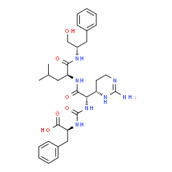ChemSpider 2D Image | N-{[(1S)-1-[(4S)-2-Amino-3,4,5,6-tetrahydro-4-pyrimidinyl]-2-{[(2S)-1-{[(2S)-1-hydroxy-3-phenyl-2-propanyl]amino}-4-methyl-1-oxo-2-pentanyl]amino}-2-oxoethyl]carbamoyl}-L-phenylalanine | C31H43N7O6