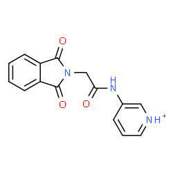 ChemSpider 2D Image | 3-{[(1,3-Dioxo-1,3-dihydro-2H-isoindol-2-yl)acetyl]amino}pyridinium | C15H12N3O3