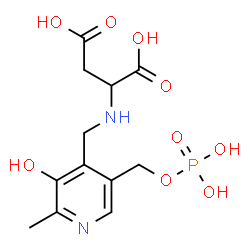 ChemSpider 2D Image | N-({3-Hydroxy-2-methyl-5-[(phosphonooxy)methyl]-4-pyridinyl}methyl)aspartic acid | C12H17N2O9P