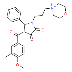 ChemSpider 2D Image | 4-{3-[3-(4-Methoxy-3-methylbenzoyl)-4,5-dioxo-2-phenyl-1-pyrrolidinyl]propyl}morpholin-4-ium | C26H31N2O5