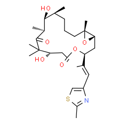 ChemSpider 2D Image | (1S,3S,7R,10S,11S,12S,16R)-7,11-Dihydroxy-8,8,10,12,16-pentamethyl-3-[(1E)-1-(2-methyl-1,3-thiazol-4-yl)-1-propen-2-yl]-4,17-dioxabicyclo[14.1.0]heptadecane-5,9-dione | C27H41NO6S