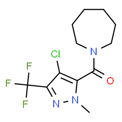 ChemSpider 2D Image | 1-Azepanyl[4-chloro-1-methyl-3-(trifluoromethyl)-1H-pyrazol-5-yl]methanone | C12H15ClF3N3O