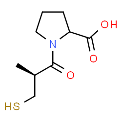 ChemSpider 2D Image | 1-[(2S)-2-Methyl-3-sulfanylpropanoyl]proline | C9H15NO3S