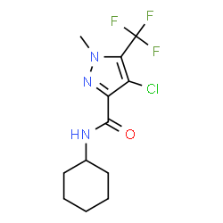 ChemSpider 2D Image | 4-Chloro-N-cyclohexyl-1-methyl-5-(trifluoromethyl)-1H-pyrazole-3-carboxamide | C12H15ClF3N3O