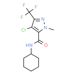 ChemSpider 2D Image | 4-Chloro-N-cyclohexyl-1-methyl-3-(trifluoromethyl)-1H-pyrazole-5-carboxamide | C12H15ClF3N3O