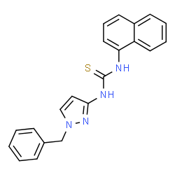ChemSpider 2D Image | 1-(1-Benzyl-1H-pyrazol-3-yl)-3-(1-naphthyl)thiourea | C21H18N4S